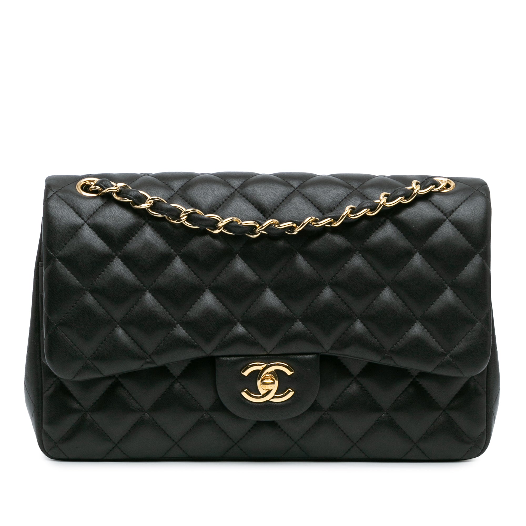 Chanel | Pre-Owned Jumbo Classic Lambskin Double Flap - II | Black