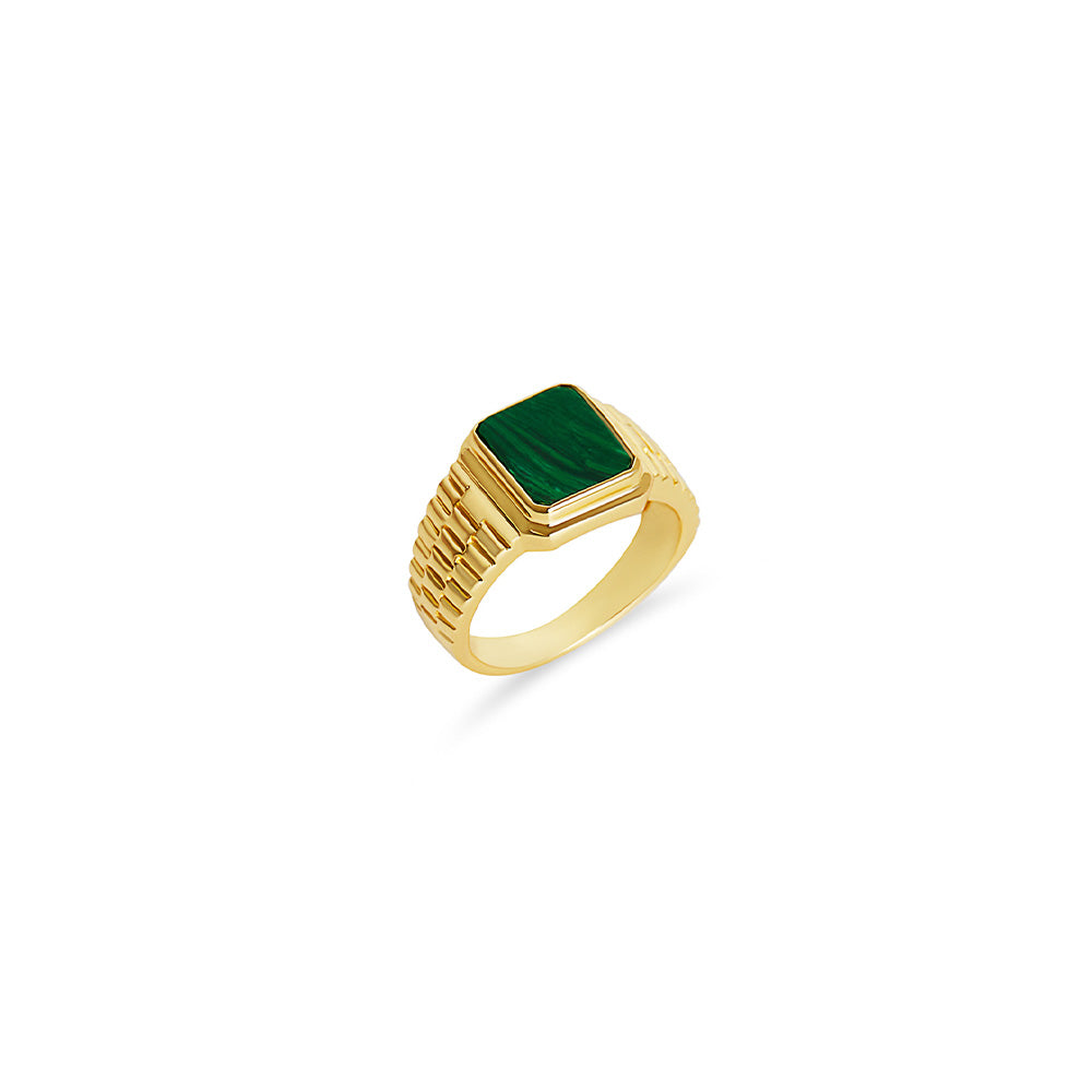 The Malachite Valine Ring | 18KT Gold Vermeil