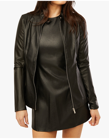 Vegan Leather Moto Jacket | Black
