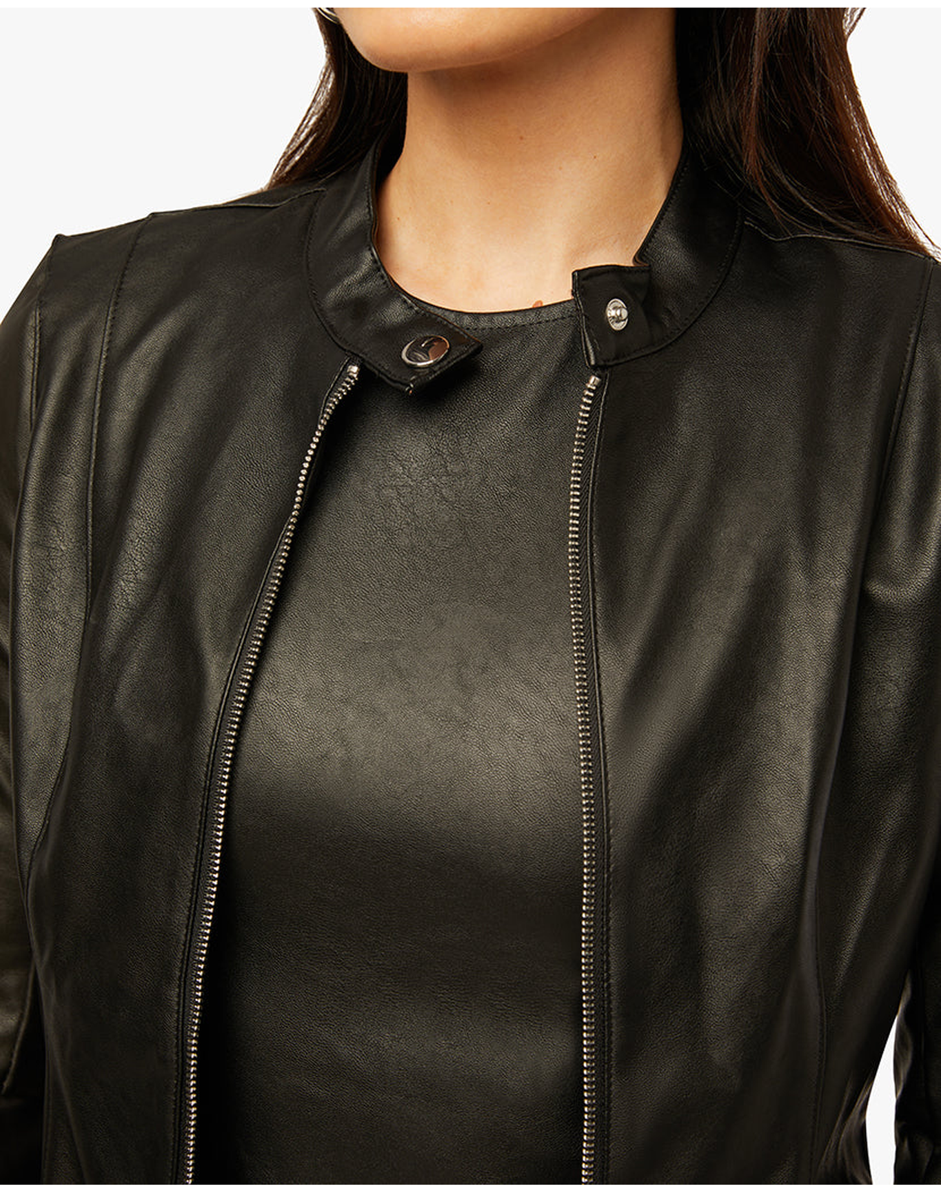 Vegan Leather Moto Jacket | Black