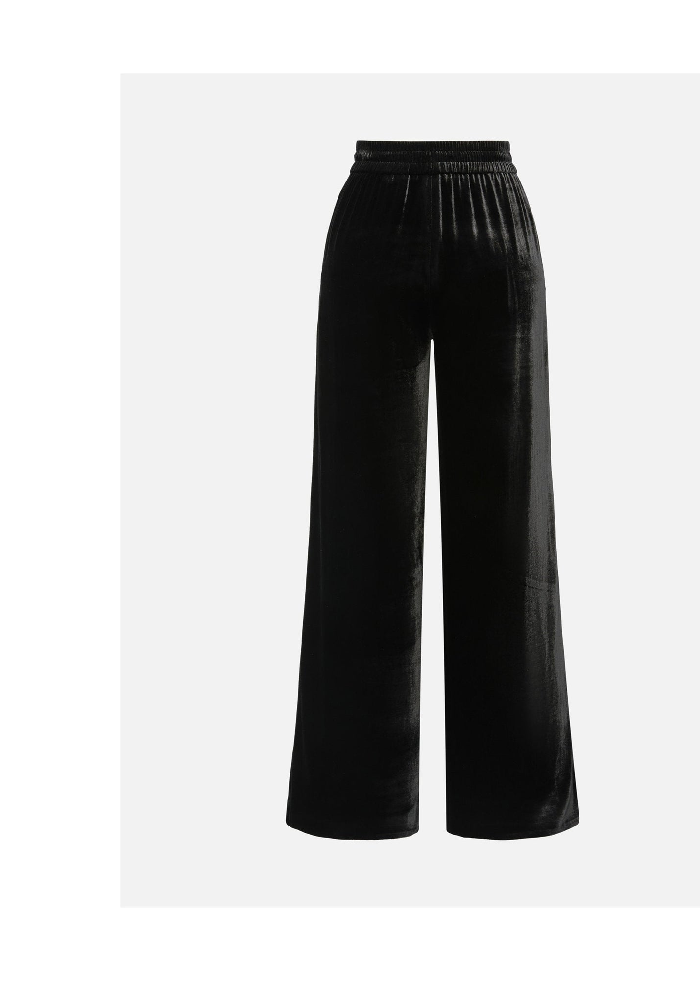 Velvet Wide-Leg Pants | Black