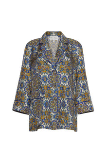 Venezia Silk Jacket | Scarf Medallion Blue