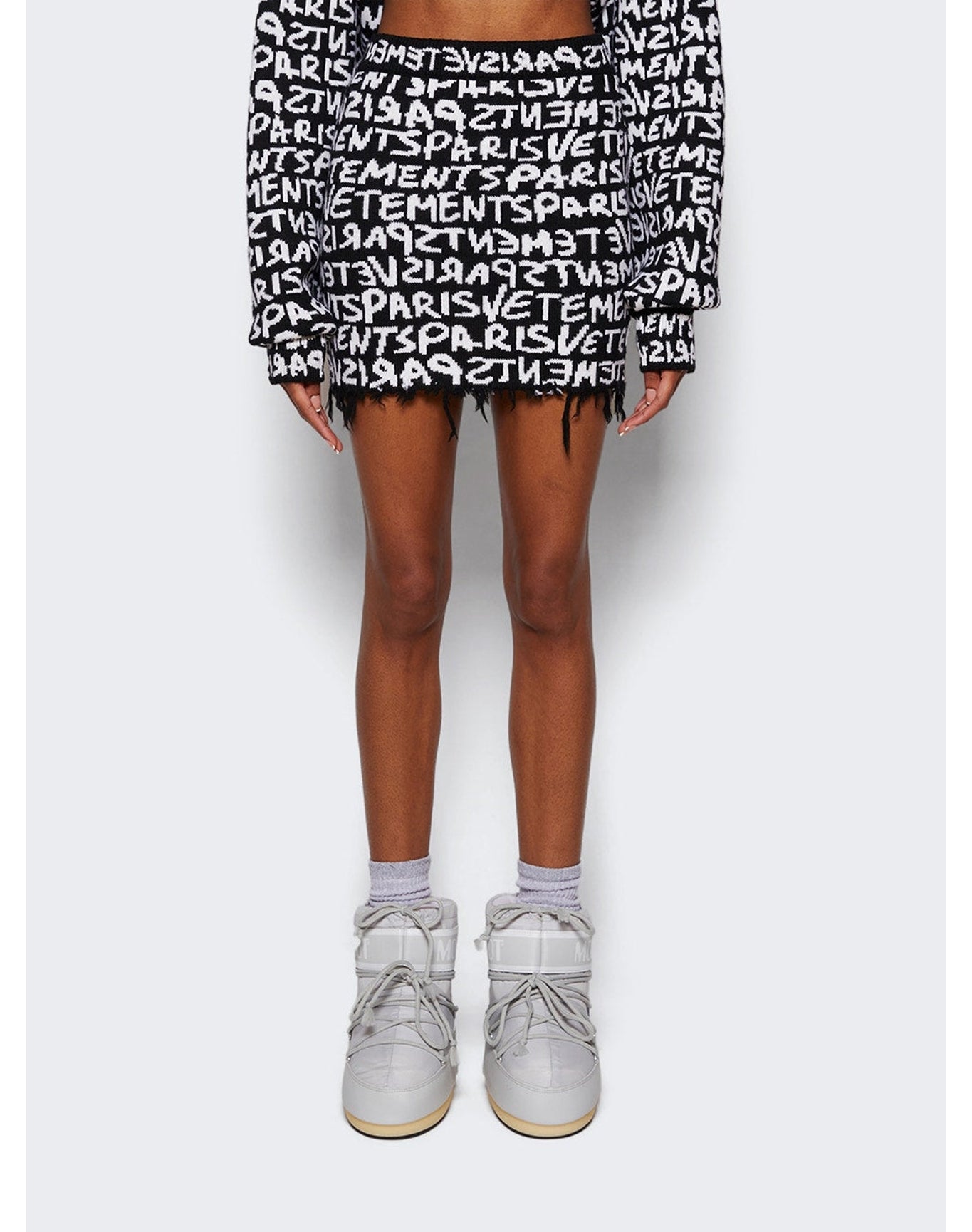 Vetements | Women | Graffiti Monogram Mini Skirt | Black x White