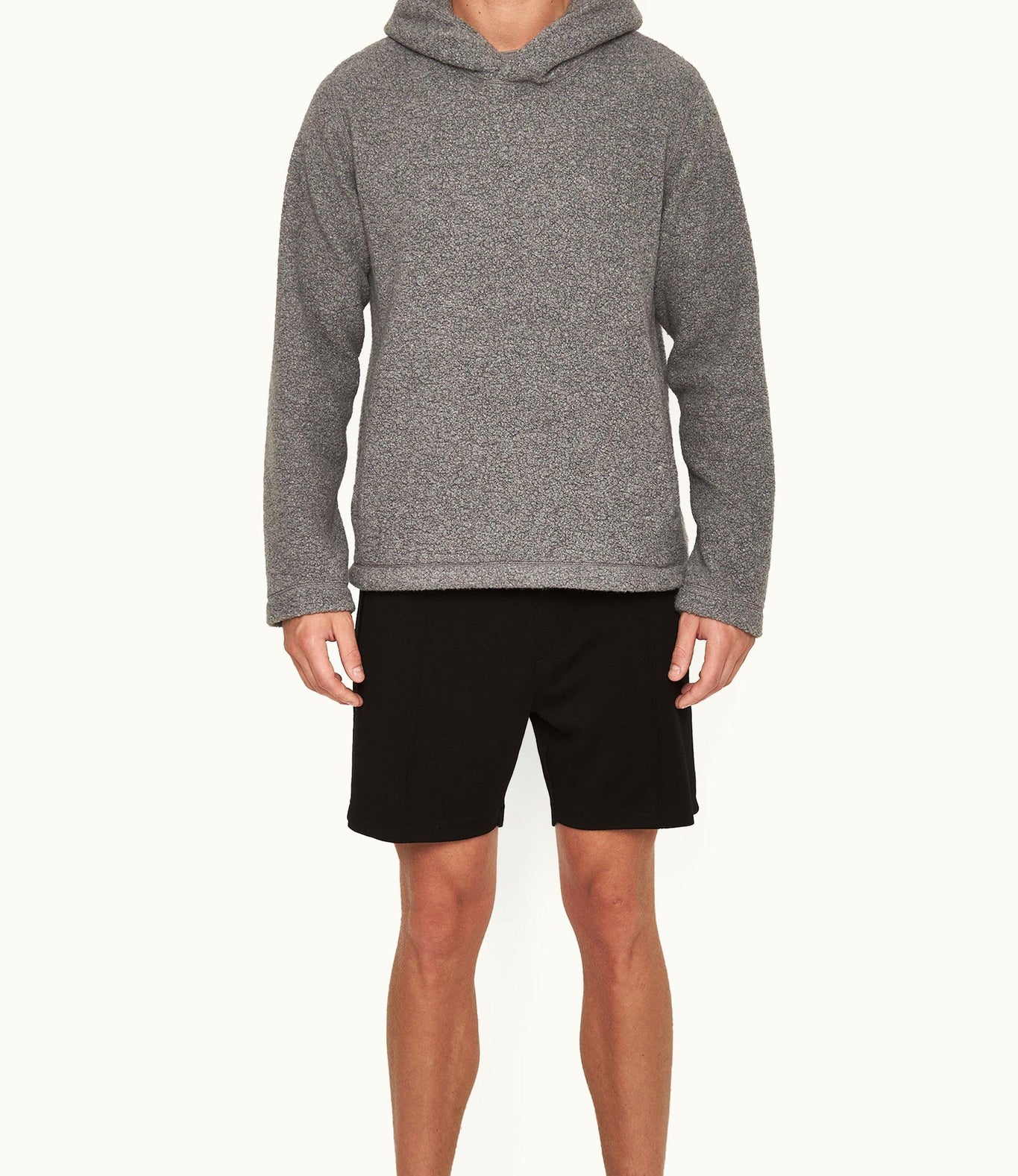 Vetle Relaxed Fit Hooded Fleece Sweatshirt | Grey Melange