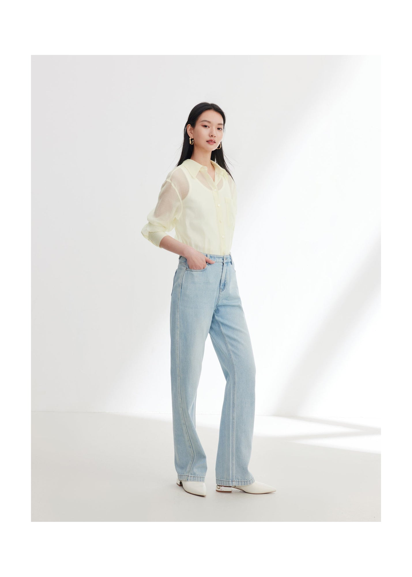 Vintage Straight-Leg Tencel Cotton jean | Blue