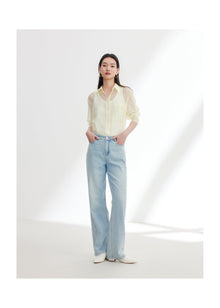 Vintage Straight-Leg Tencel Cotton jean | Blue