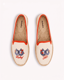 Women's Smoking Espadrille | Embroidery | Draper Lucky You - Natural Undyed - Womens Espadrilles - Draper Lucky You - Natural Undyed - Soludos - 