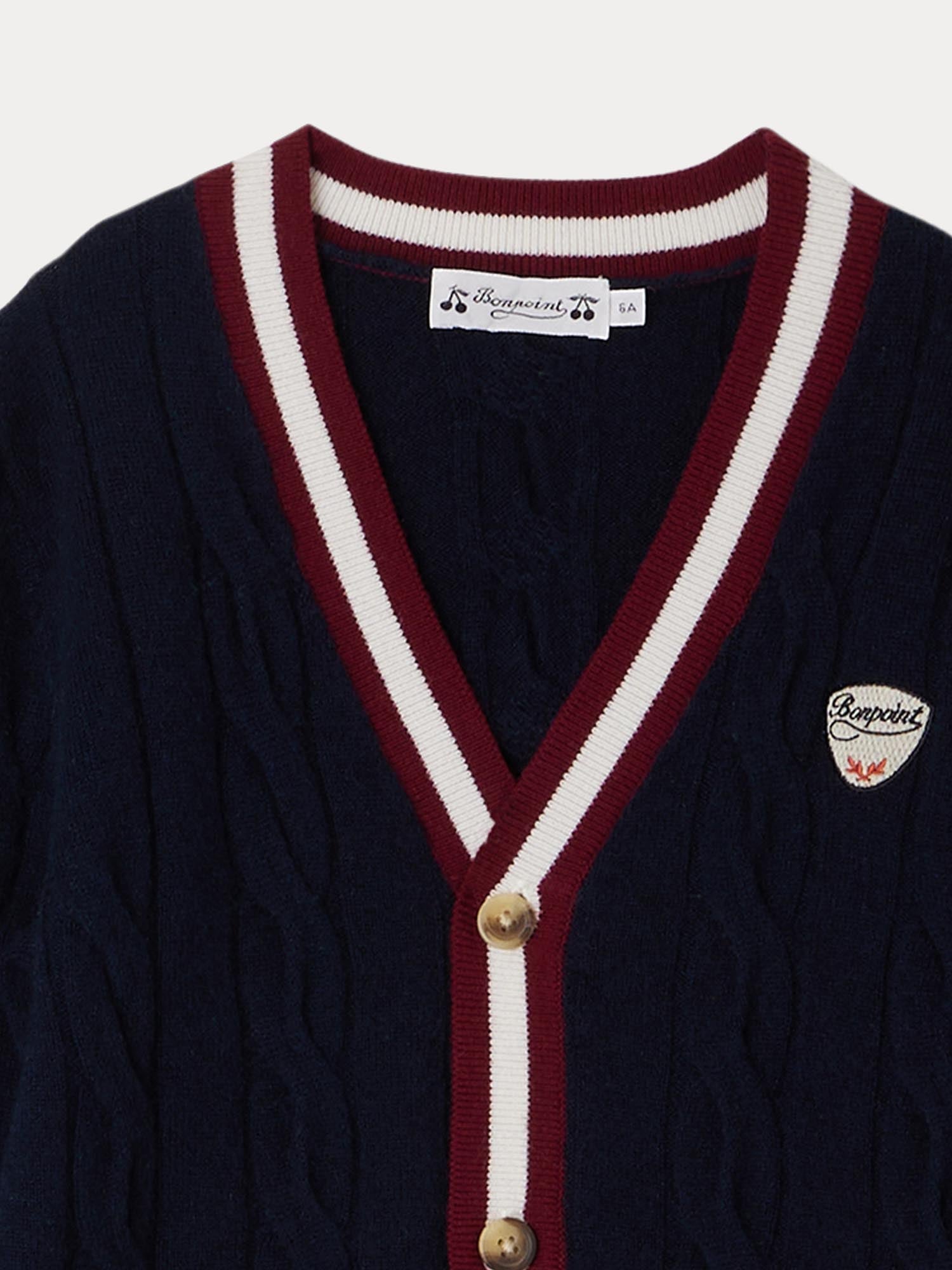 Boy | Galvin Wool Cardigan | Navy Stripes