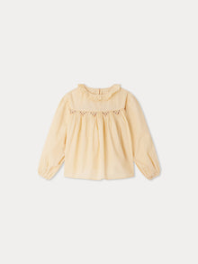 Girl | Tabatha Embroidered Smocked Blouse | Sand