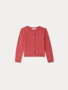 Girl | Garancie Cardigan In Dark Pink Wool | Strawberry