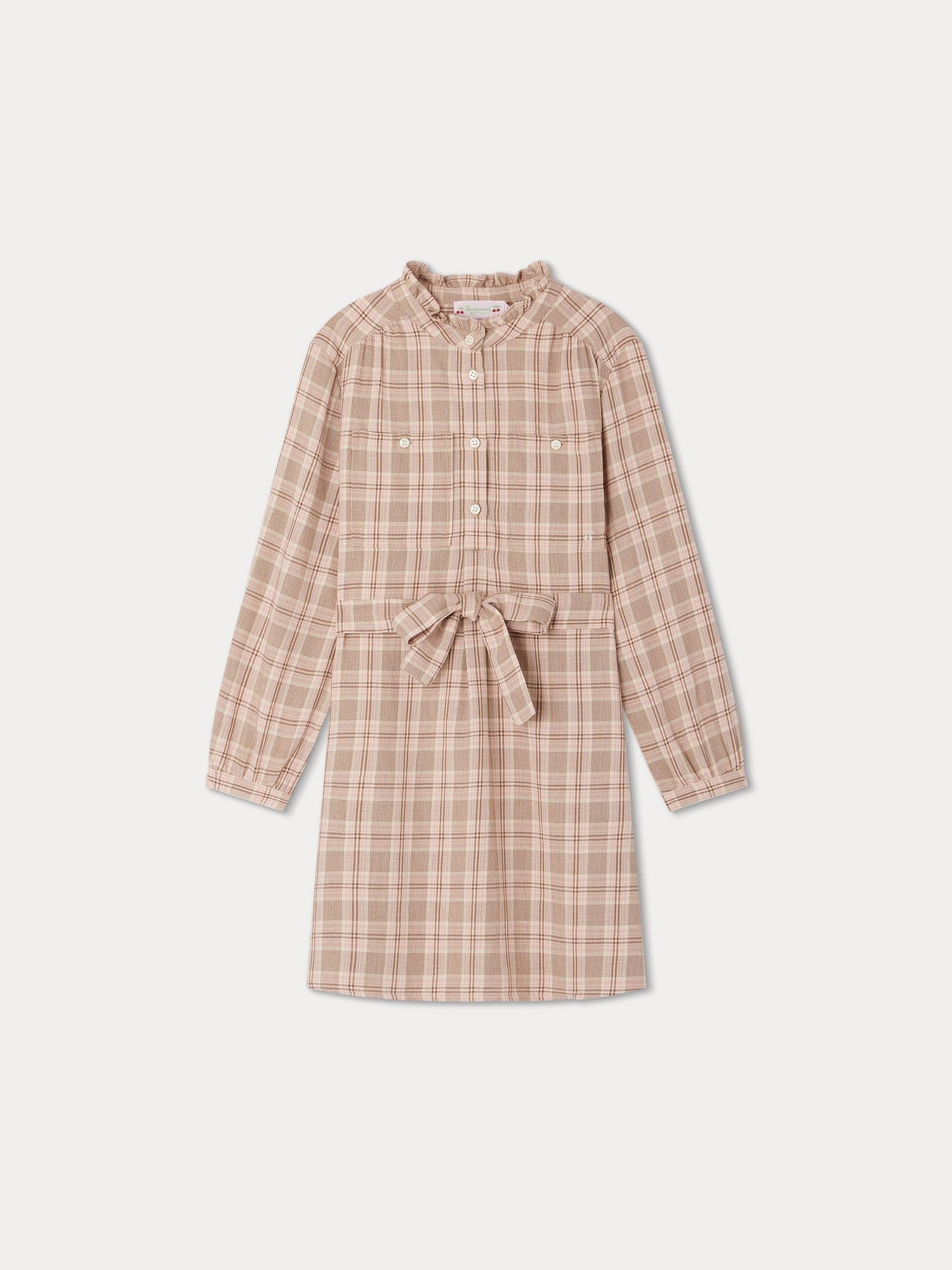 Girl | Tiphany Checkered Dress | Faded Pink