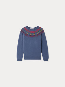 Girl | Génièvre Light Blue Wool Sweater | Gray Blue