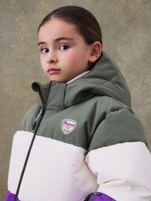 Girl | Deyna Two Tone Ski Down Jacket | Damson