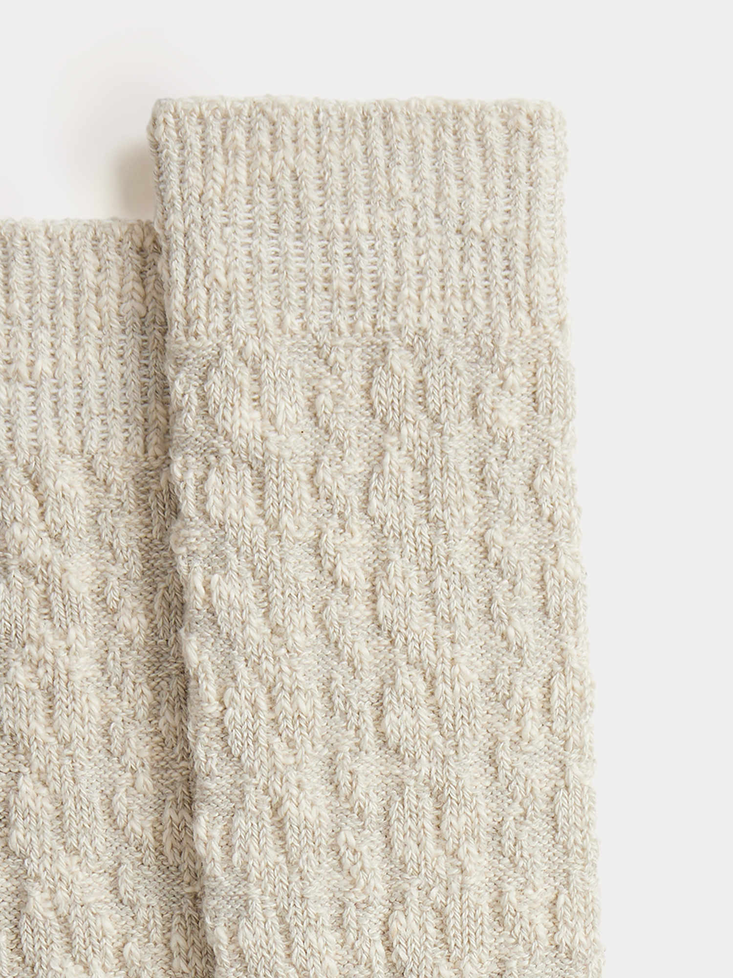 Girl | Gratiane Knee High Cable Knit Socks | Mottled Putty