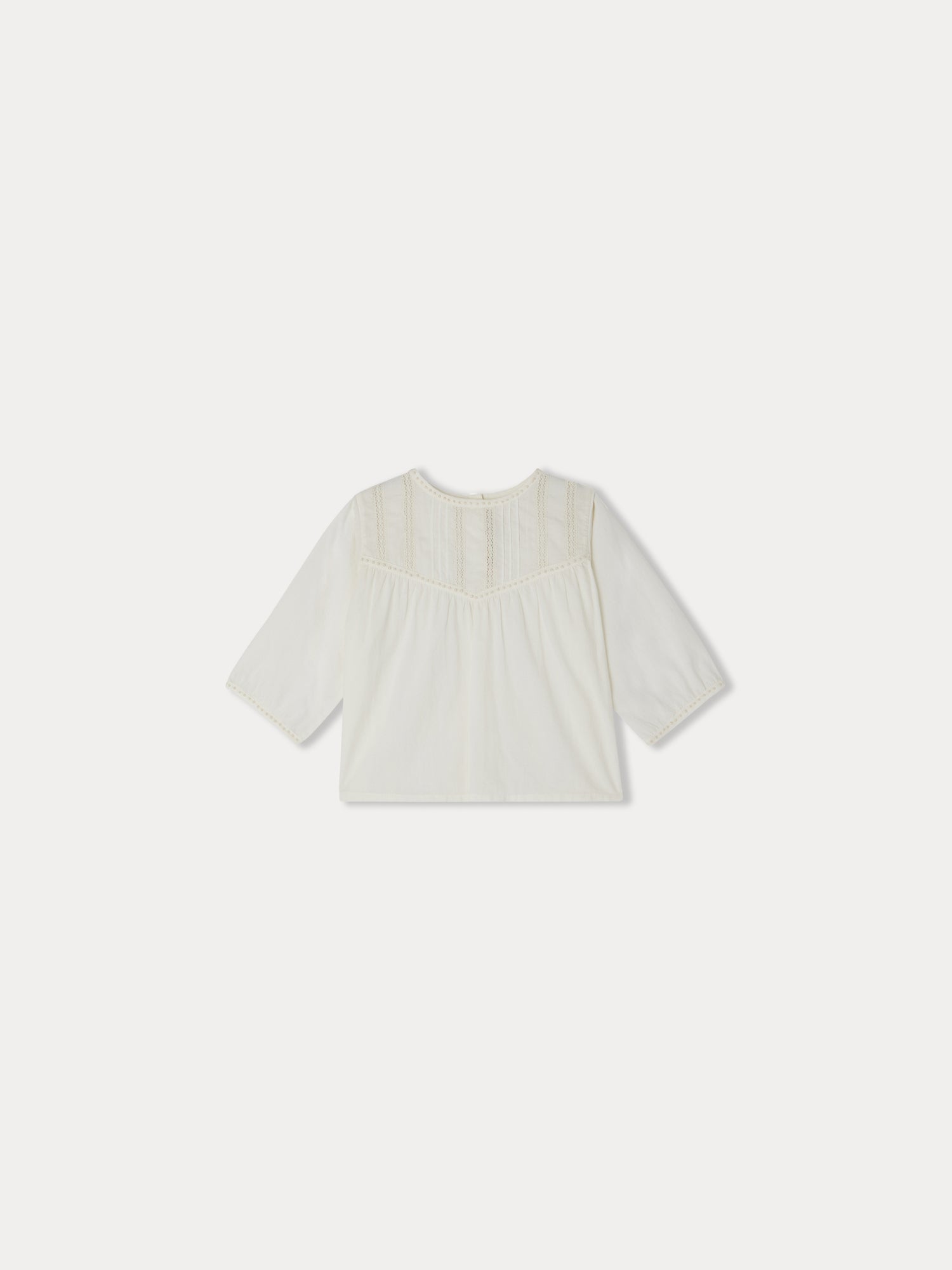 Girl | Chloe Blouse With Embroidery And Lace | Ecru
