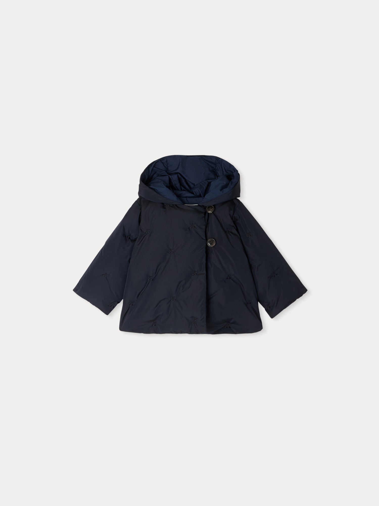 Girl | Bonno Midnight Blue Puffer Jacket With Embroidery | Midnight Blue