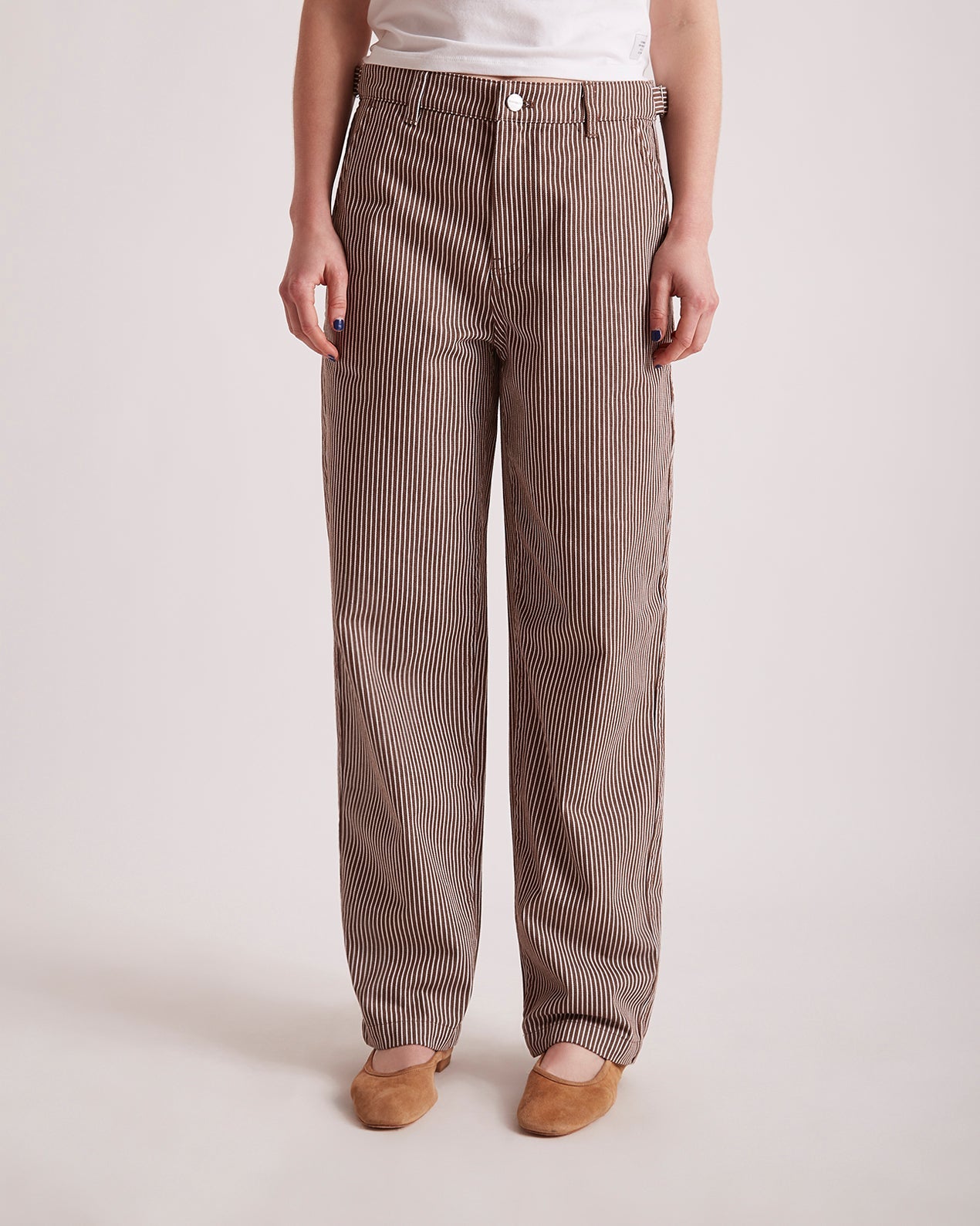 Dark Earth | Mulberry Cotton Stripe Twill Pant