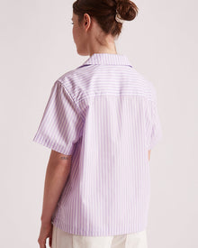 Violet Quartz | Dani Cotton Stripe SS Shirt