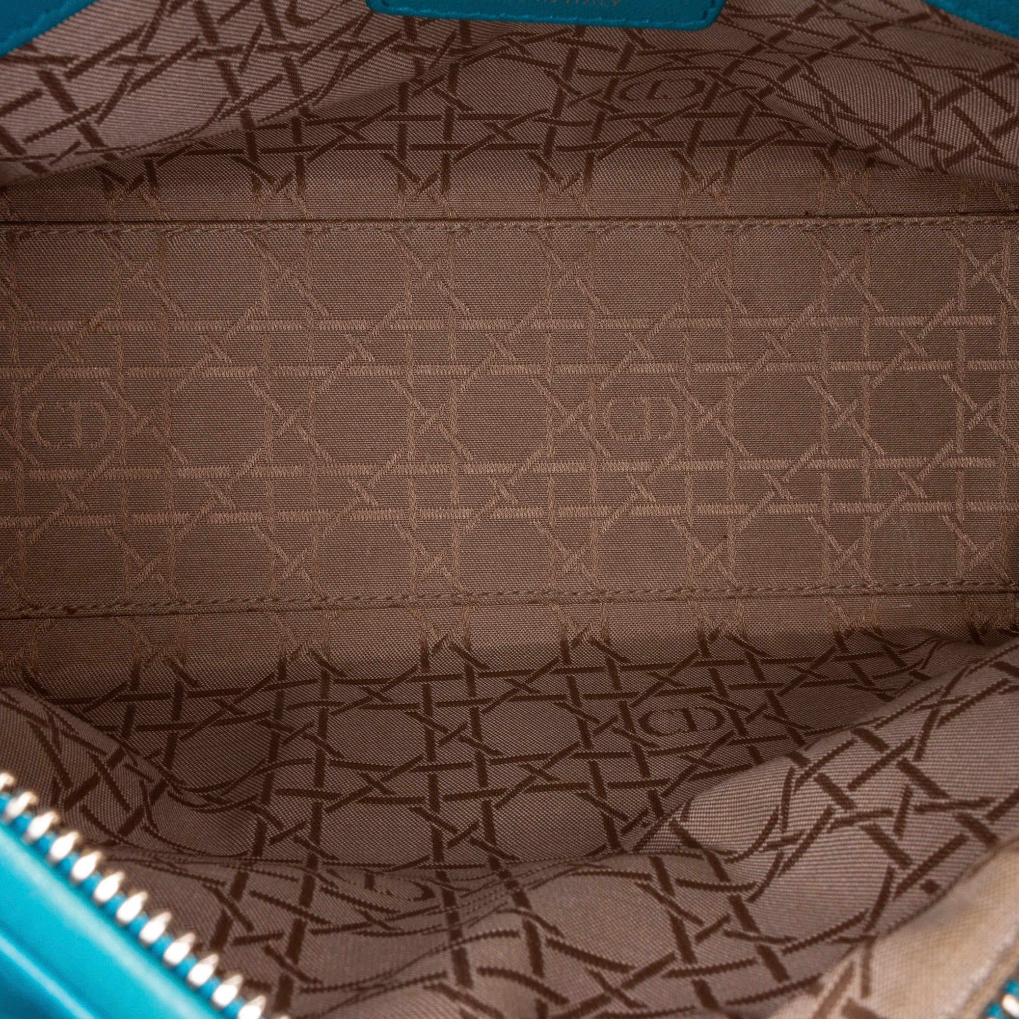 Dior | Pre-Owned Medium Lambskin Cannage Lady | Blue/Turquoise