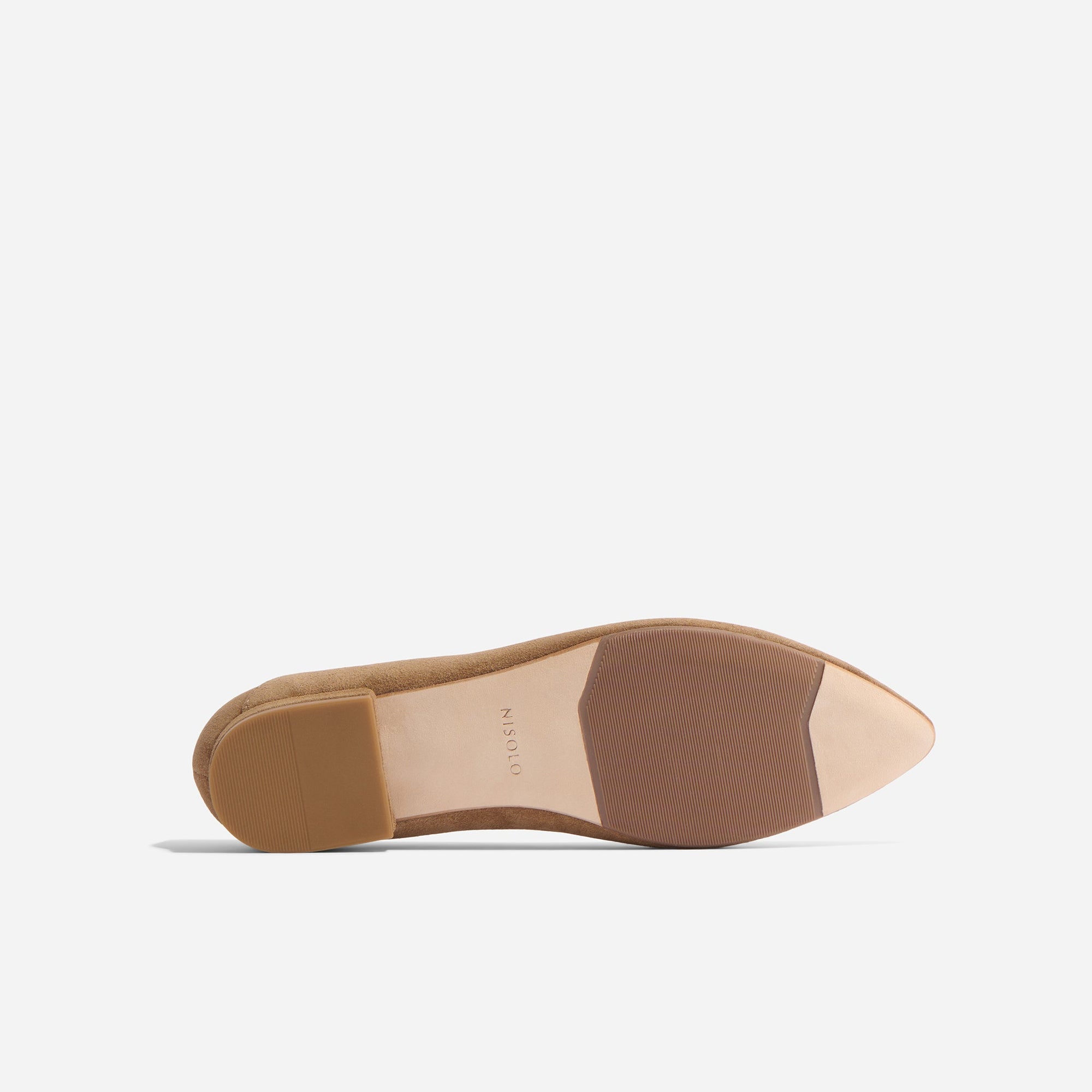 Womens | Fina Pointed Toe Flat | Taupe Suede