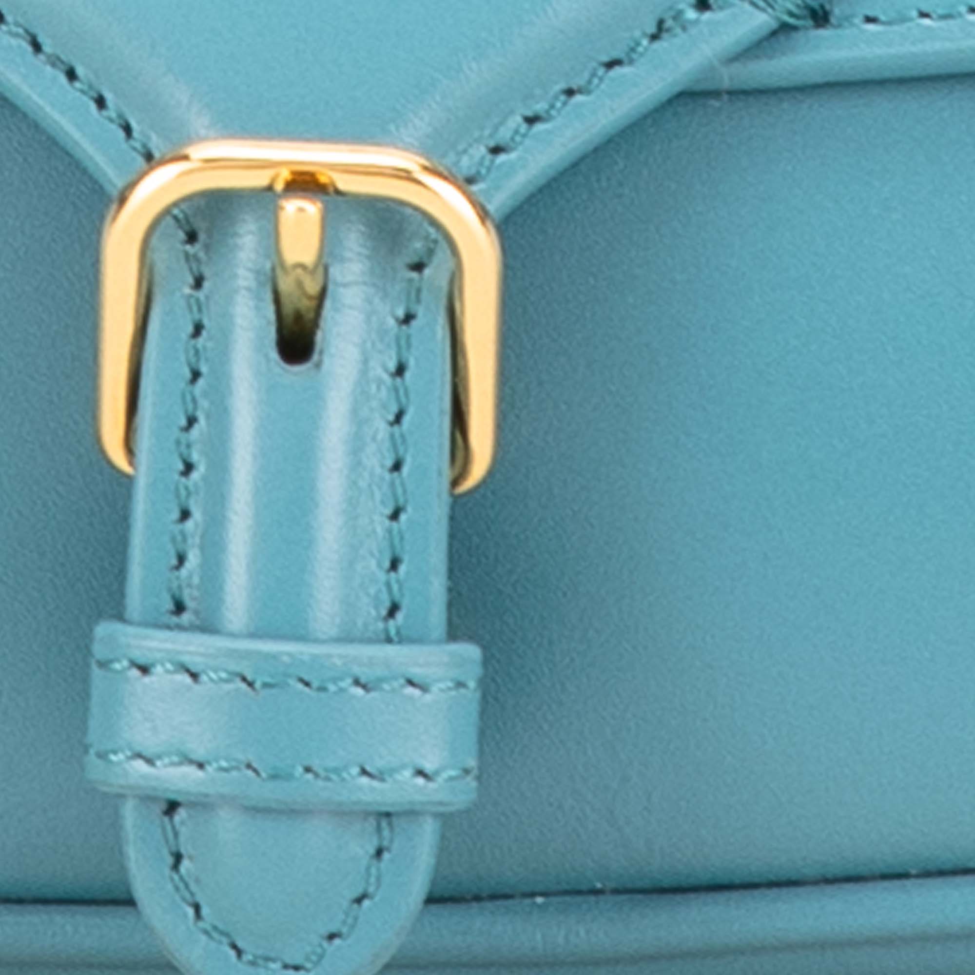 Dior | Pre-Owned Calfskin Bobby East West Crossbody | Blue/Light Blue