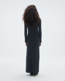 Womens | Wide Rib Turtleneck Dress In Cashmere | Charcoal