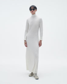 Womens | Wide Rib Turtleneck Dress In Cashmere | Cream
