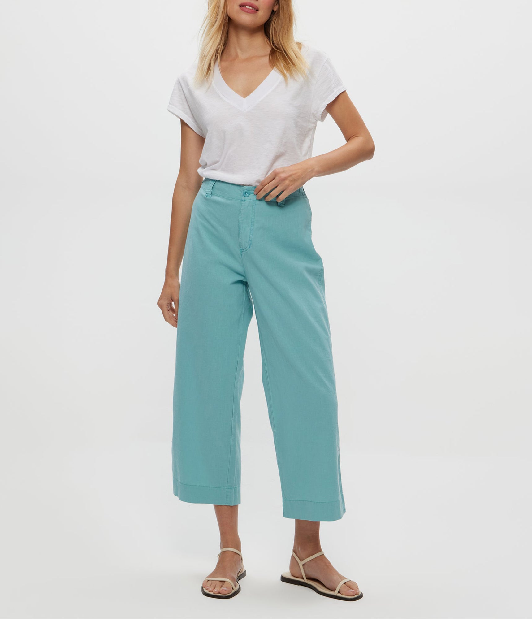 Geraldine Linen Straight Leg Pant | Serene