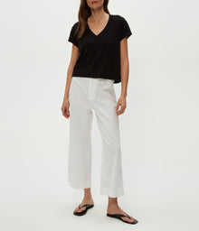 Geraldine Linen Straight Leg Pant | White