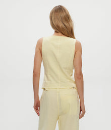 Honey Linen Button Up Vest | Butter