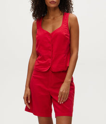 Honey Linen Button Up Vest | Rumba