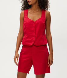 Honey Linen Button Up Vest | Rumba