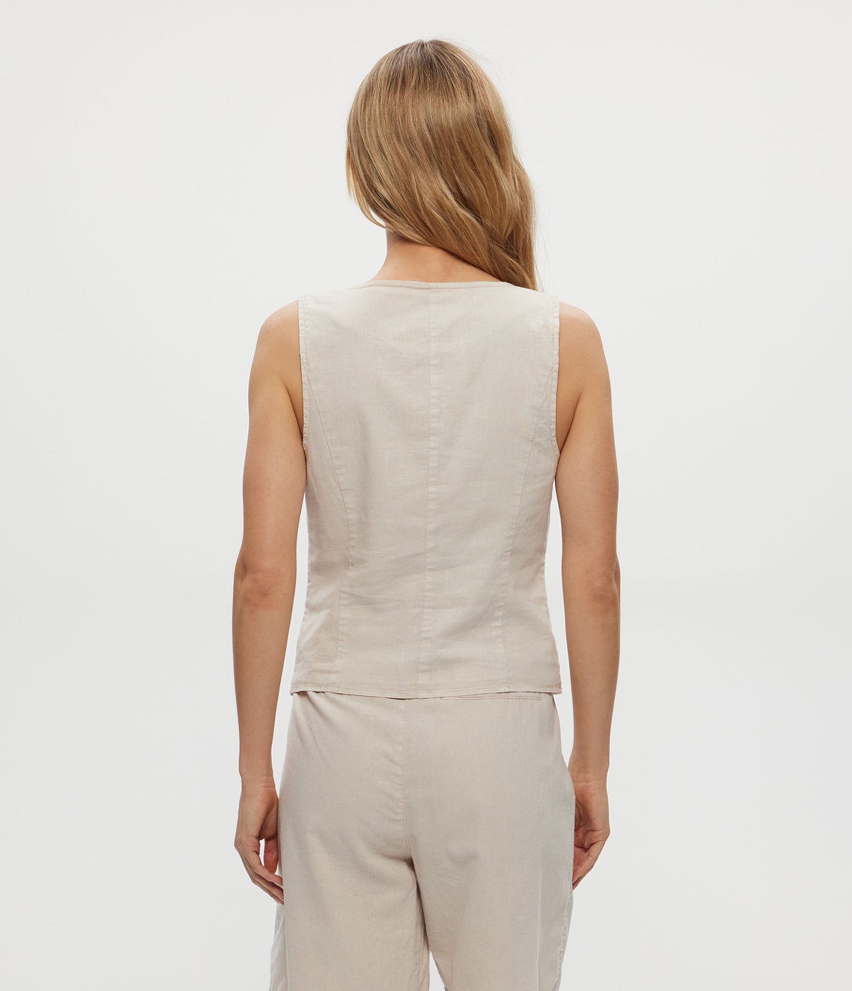 Honey Linen Button Up Vest | Windchime