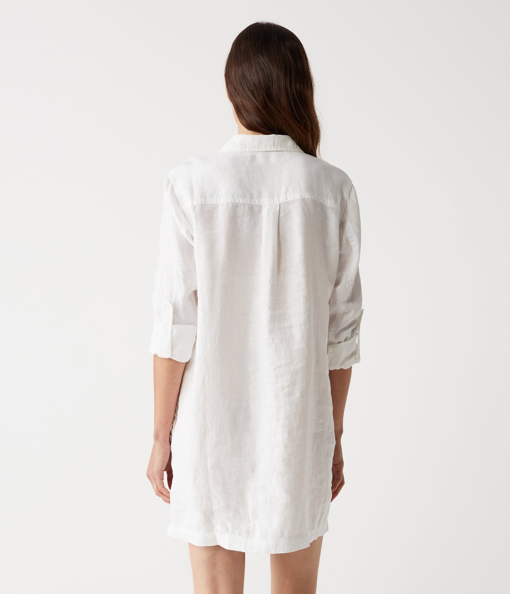 Eleanor Linen Shirt Dress | White