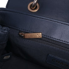 Chanel | Pre-Owned Chevron Sheepskin Stitched Chain Top Handle Flap | Black