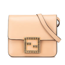 Fendi | Pre-Owned Leather Crystal Fab Crossbody | Brown/Beige