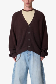 Waffle Cardigan Sweater | Brown
