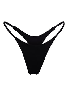 Wall Street Thong Bikini Bottom | Dark Seas Black