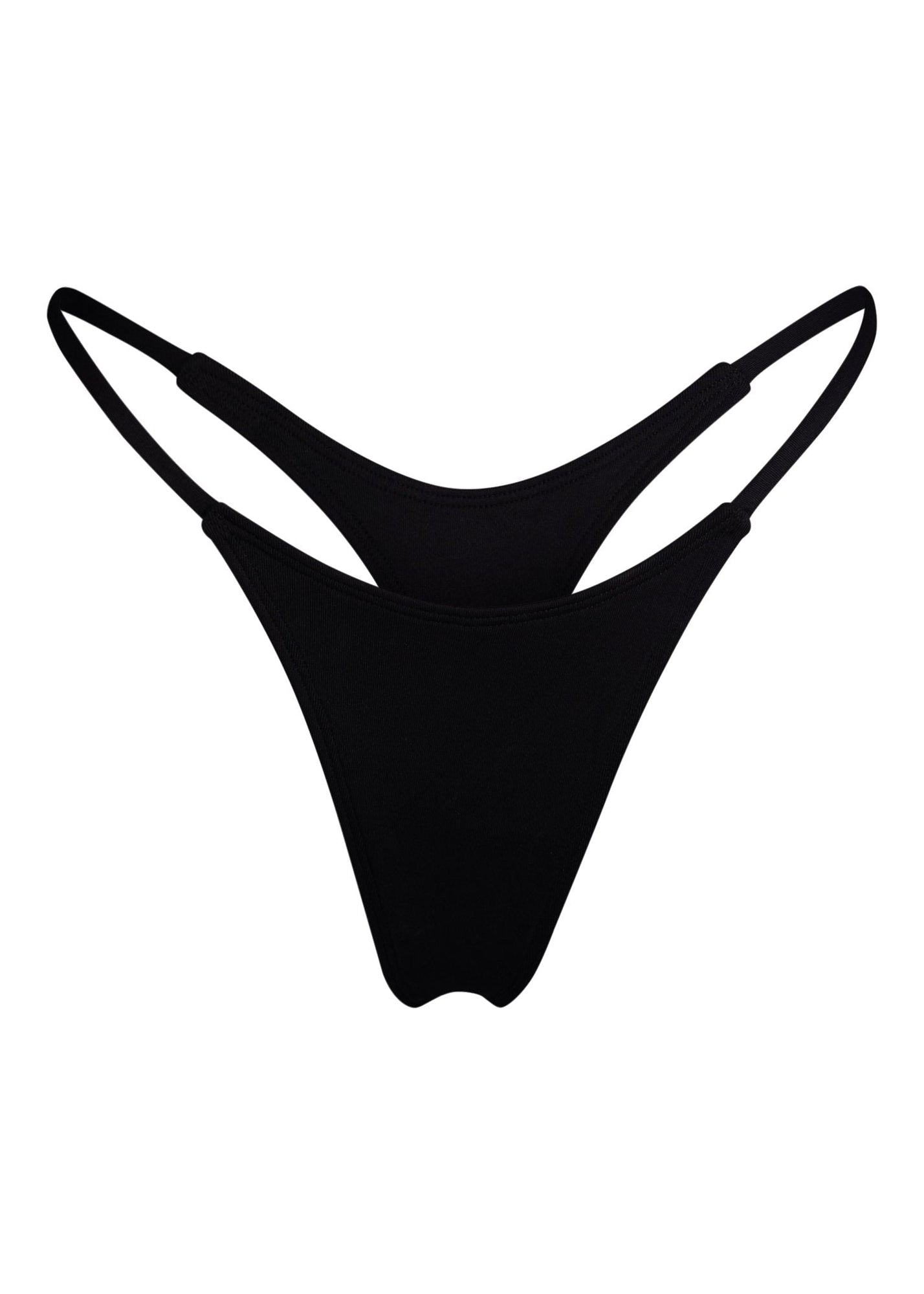 Wall Street Thong Bikini Bottom | Dark Seas Black