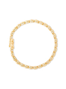 Pave Emerald Bezel Tennis Bracelet | 5A Grade Cubic Zirconia | 14K Gold Vermeil