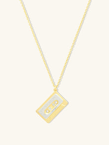 Cassette Necklace | 5A Grade Cubic Zirconia | 14K Gold Plated Brass