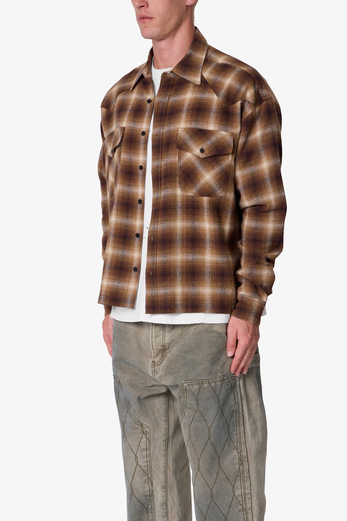 Western Flannel Shirt | Brown