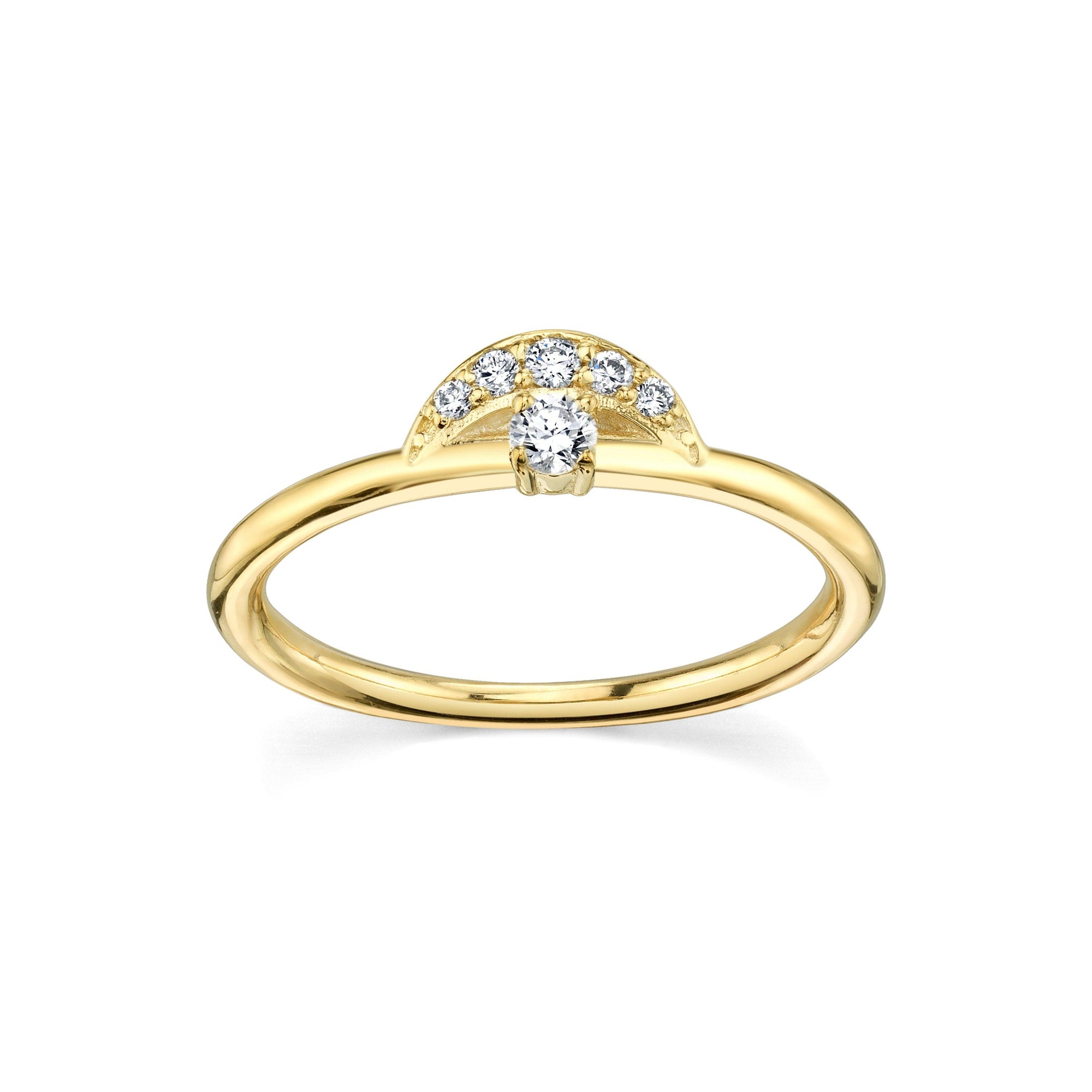 Women | White Diamond Cleo Arch | 14k Yellow Gold