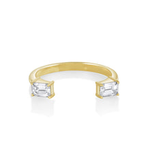 Women | White Diamond Thea Open Shank Band | 14k Yellow Gold