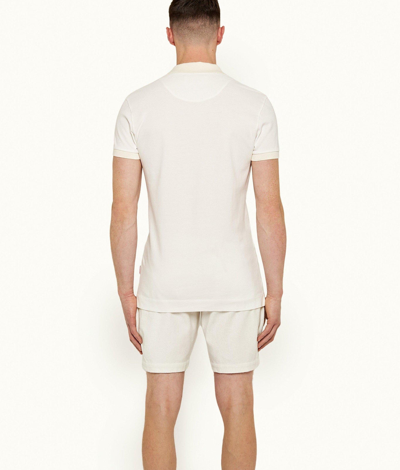 Whiteside O.B Stripe Organic Cotton Polo Shirt | White Sand