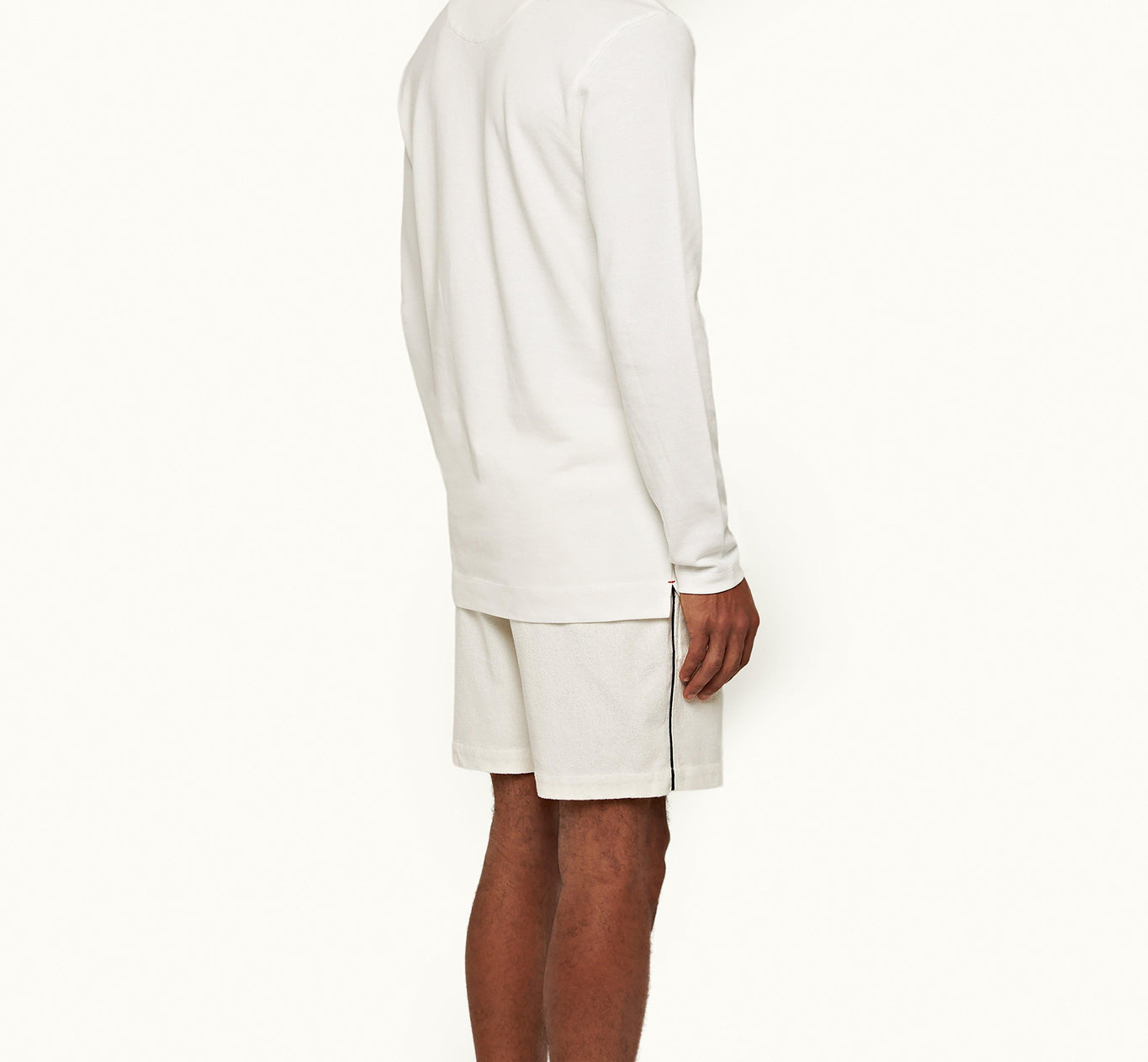 Whiteside Organic Cotton Long-Sleeve Polo Shirt | White Sand