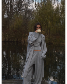Wide Leg Pull On Pant | Heather Grey