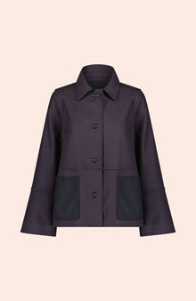 Double Face Wool Reversible Jacket | Black/Navy