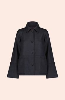 Double Face Wool Reversible Jacket | Black/Navy