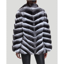 Women | Chevron Chinchilla Jacket | Gray